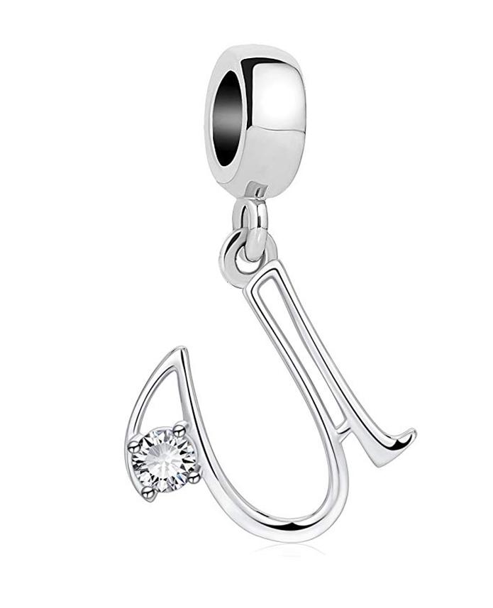 26 A-Z Alphabet Beads Copper Love Letter Charm Fit Original Bangle Charms Bracelet Cz Zircon Bead Jewelry