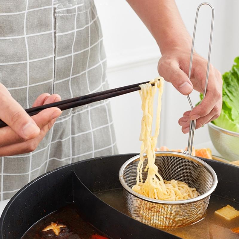 Удобное сито для лапши и пельменей, незаменимый кухонный аксессуар, корзина-сито с мелким отверстием для бланширования и процеживания продуктов