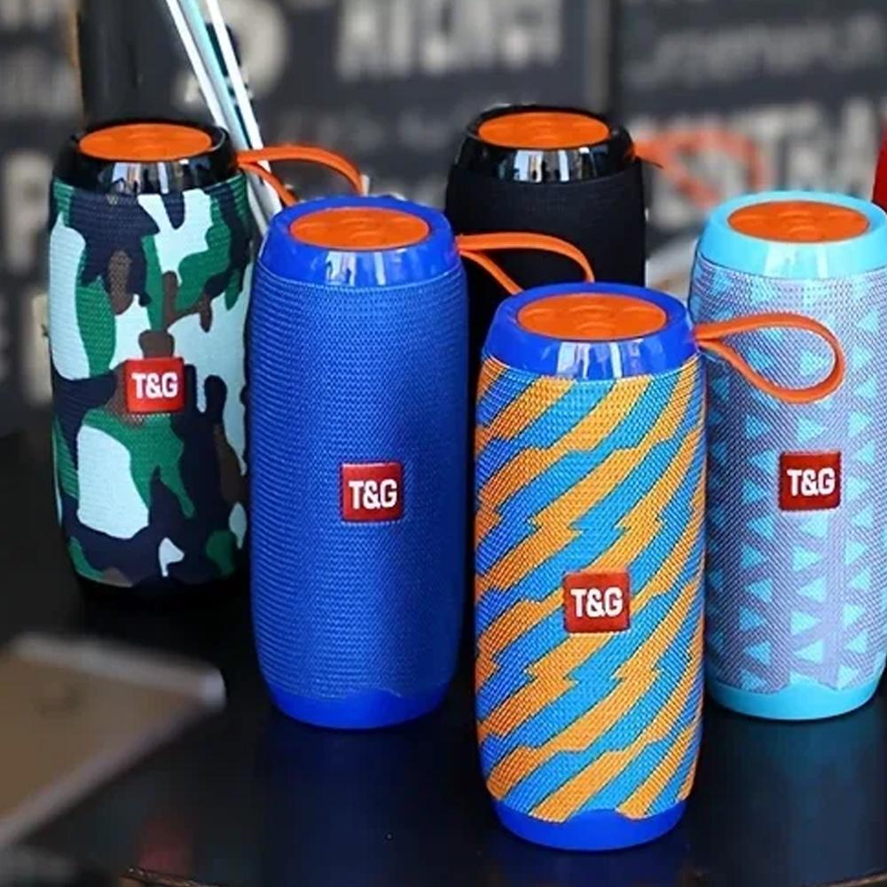 Многофункциональная беспроводная портативная колонка T&G со встроенным микрофоном, AUX-IN, слот для TF-карты для FM-воспроизведения, TWS стерео сопряжение