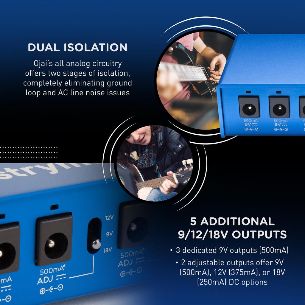 Совместимый со Strymon источник постоянного тока высокого тока «Ojai R30» (Питание 9В/12В/18В) []