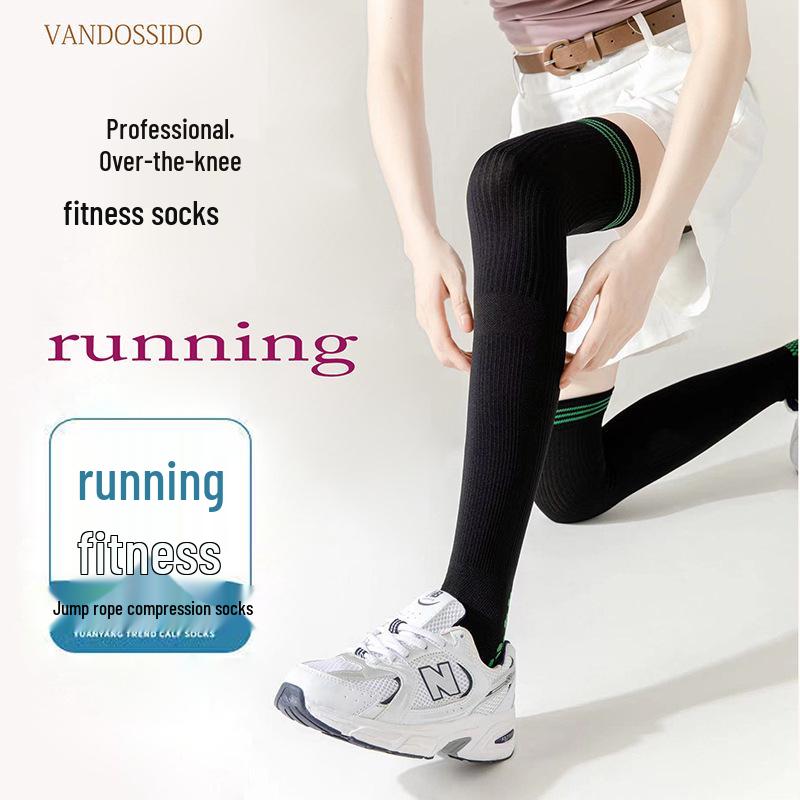 Women's Over-The-Knee Compression Socks for Running, Cycling, Marathon, Fitness, and Yoga - Slimming Leg Support.