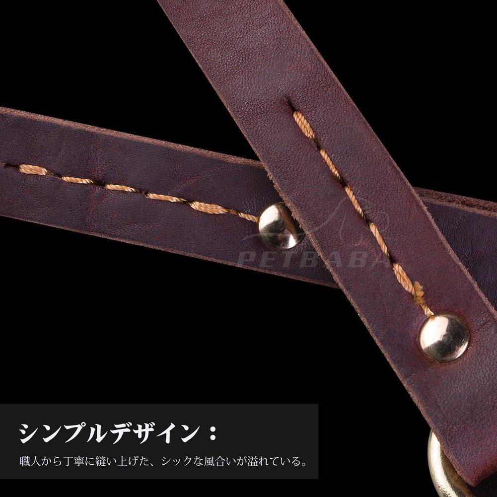 PETBABA Dog Lead Leather Lead Bull Leather Medium Large Dog Lead Genuine Leather Lead Durable Easy To Use Pet Supplies 1.8m Walking/Training/Training