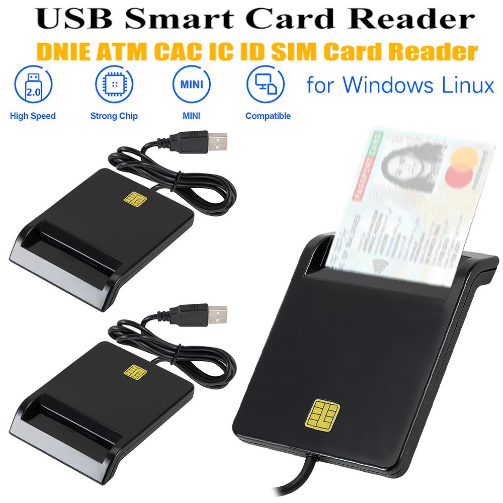 USB 2.0 Устройство для чтения смарт-карт для DNIE ATM CAC IC ID Банковская SIM-карта для Windows Linux