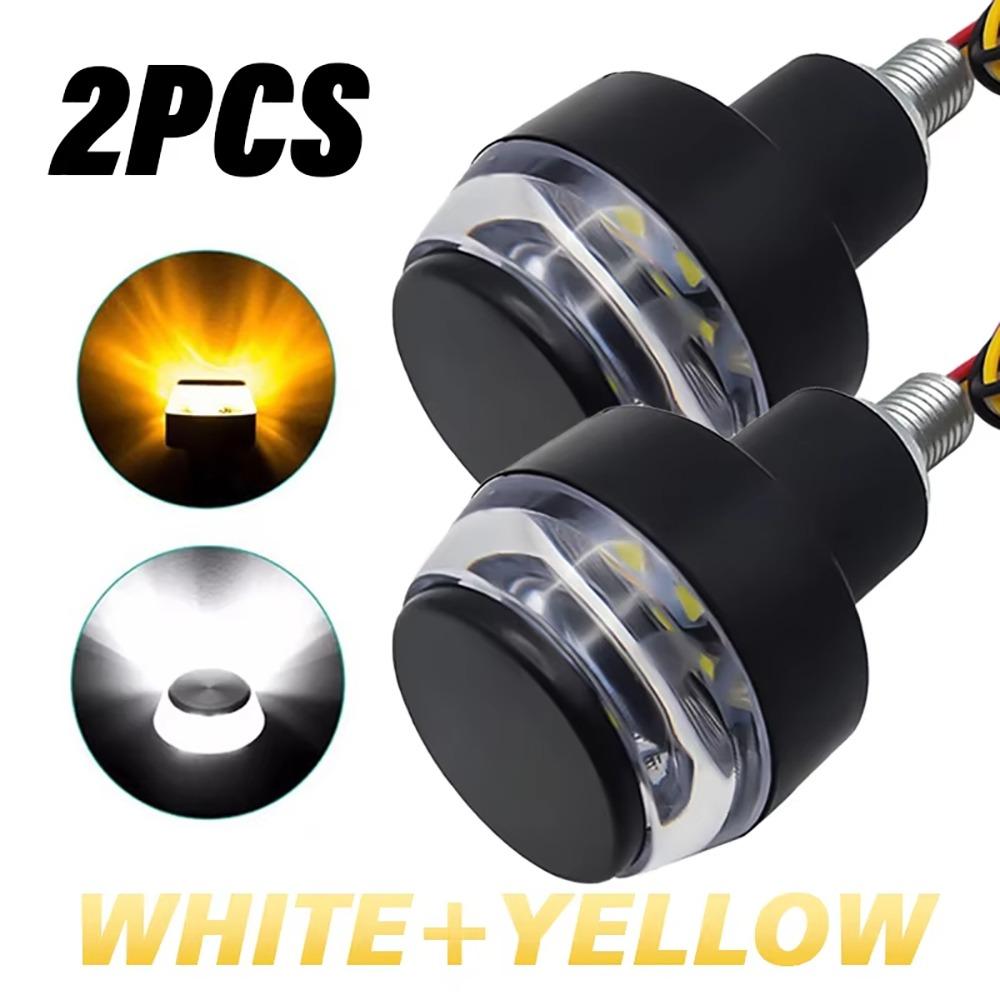 1/2Pcs 12V Motorcycle Turn Signals Flashing Corner Lamp Handle Bar LED Light for Moto Handle Bar