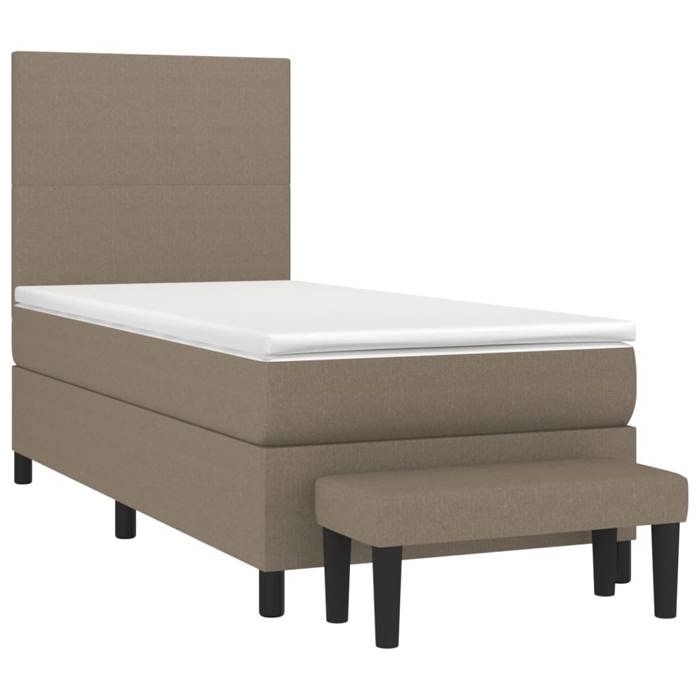 Maison Exclusive - Sommier à lattes de lit avec matelas Taupe 100x200 cm Tissu