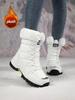 Winter New Women's Boots Thick Soled Shoes Warm High Cut Snow Boots Outdoor White Plush Comfortable Waterproof Fur Walking Shoes