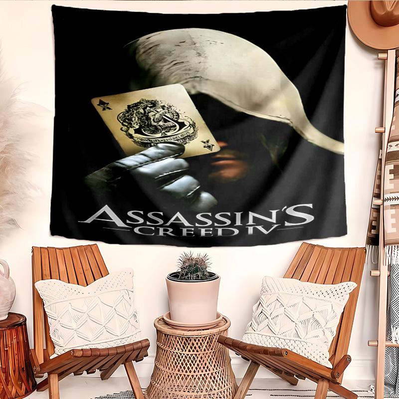 Гобелен Assassin's Creed, Настенный гобелен, Гобелен с узором для общежития, спальни, гостиной, Настенное искусство, Фотофон