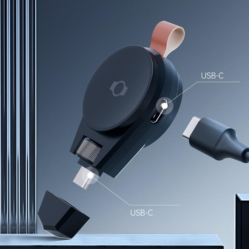 Зарядное устройство для Watch 6/5/Active 2/Watch4/3 USB C Сменное зарядное устройство-брелок с вращающимся USB C