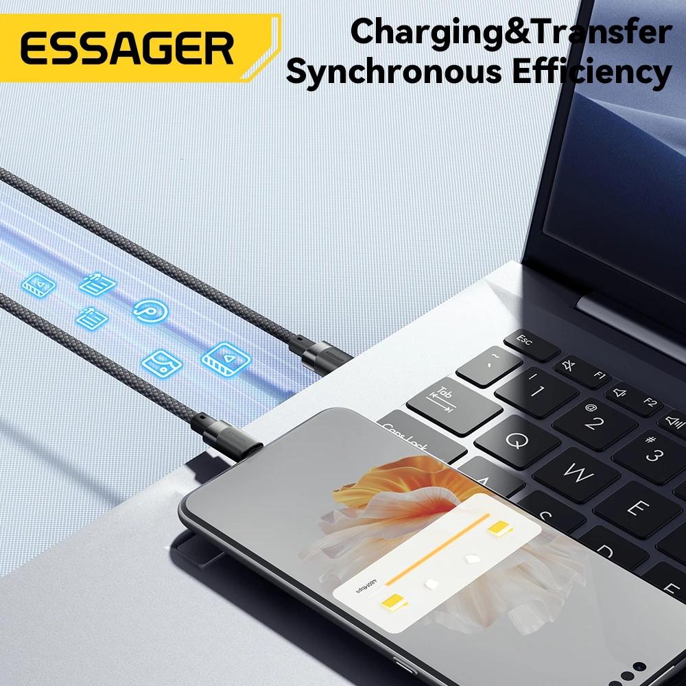 Essager 7A USB A to Type C Кабель для быстрой зарядки 100 Вт Магнитный всасывающий провод с защитой от намотки для передачи данных для Samsung OPPO Onplus Realme