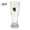Durable Thick Glass Tumbler 400ML Beer Glass, Spooky Pumpkin Ghost Black Cat Halloween Novelty Holiday Gift for Friends Cup, Tall Glassware