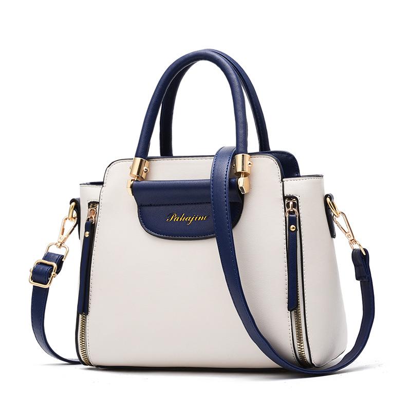 New Fashion 2025 Women's Color Block Handbag – Large Capacity, High Elasticity, Foldable Shoulder Crossbody Bag