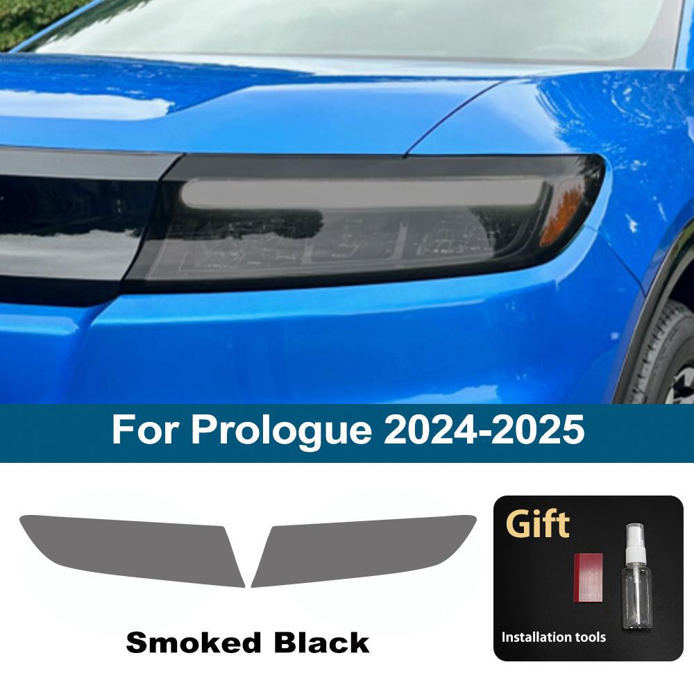 Car Headlight Protective Film For Honda Prologue 2025-2025 Smoke Black TPU PPF Vinyl Wrap Film Pre-cut Anti-Scratch Custom Fit
