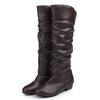 Women Boot Stylish High Boots Low Heel Soft PU Leather