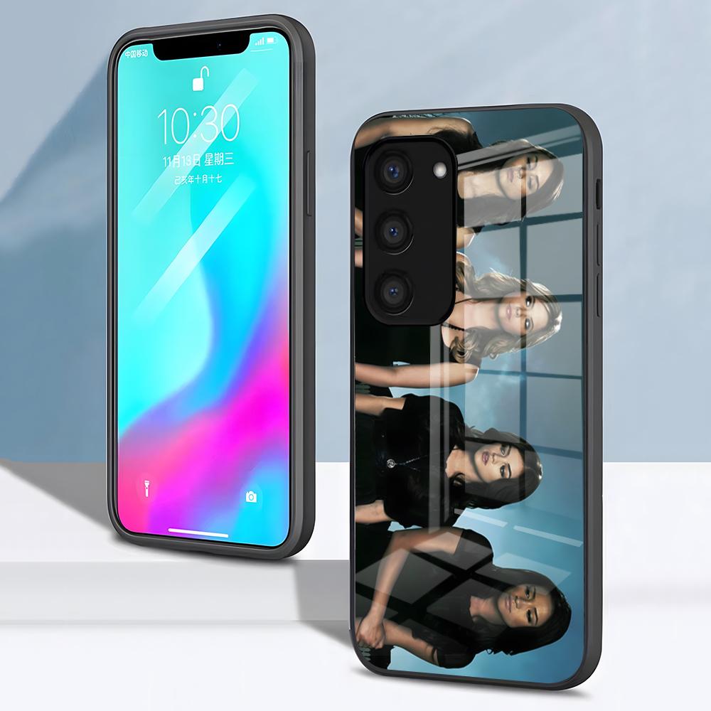 Красивый чехол для телефона «Милые обманщицы» для Samsung S26 S25 S24 FE S23 S22 S21 Plus S20 Ultra Note20Ultra Черная стеклянная крышка
