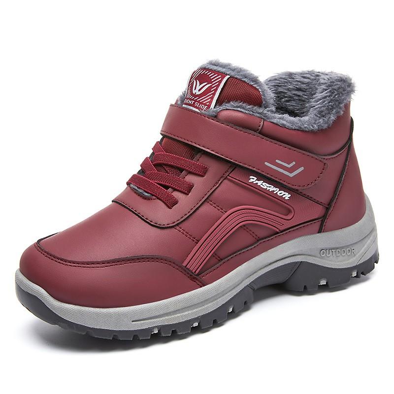 Womens Winter Snow Boots Plus Size Warm Fleece Lined Non Slip Adjustable Strap Mom Couples Walking
