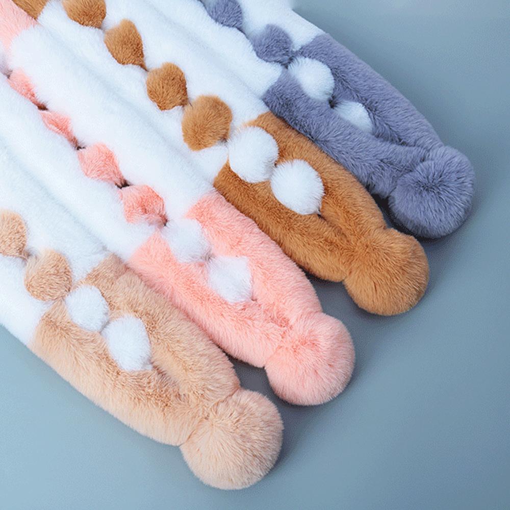 Soft Plush Snood Scarves Women Warm Furry Scarves Thickened Faux Rabbit Fur Scarves Plush Cross Collar Scarf Elegant Warm Collar