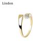 Lindon Classic Copper Alloy Zircon Ring Ladies Jewelry Wedding Promise Party Gift