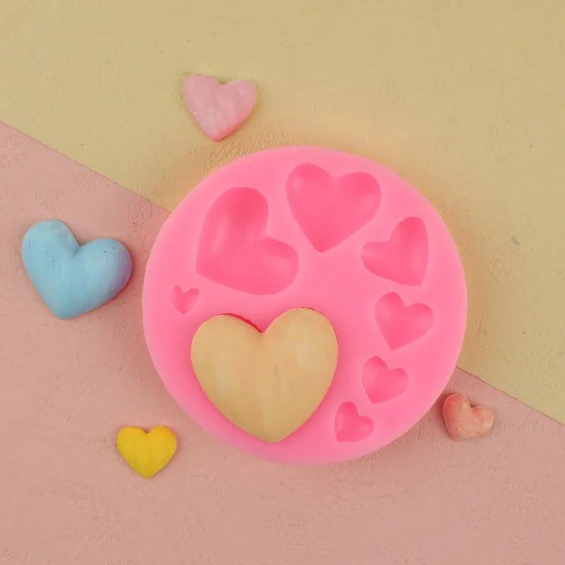 DIY цветное сердце, конфеты в форме шоколада, силиконовые формы для жевательной резинки, украшения для торта, аксессуары для выпечки, инструменты, кухонные принадлежности