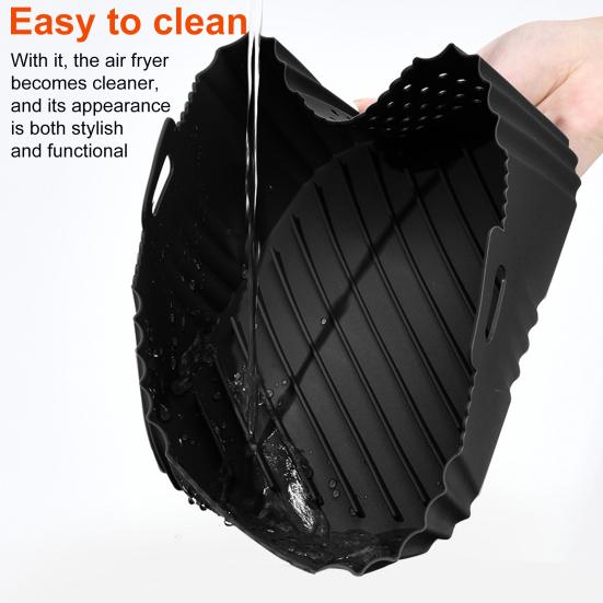 Silicone Air Fryer Liners for Ninja SL400UK Non-Stick Baking Tray Reusable Air Fryer Basket Kitchen Cooking Accessory