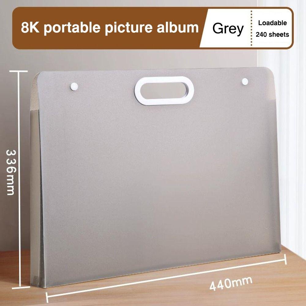 Portable File Folder High Quality 4K/8K/16K Waterproof Drawing Paper Collection Book A2/A3/A4 Picture Album School Office
