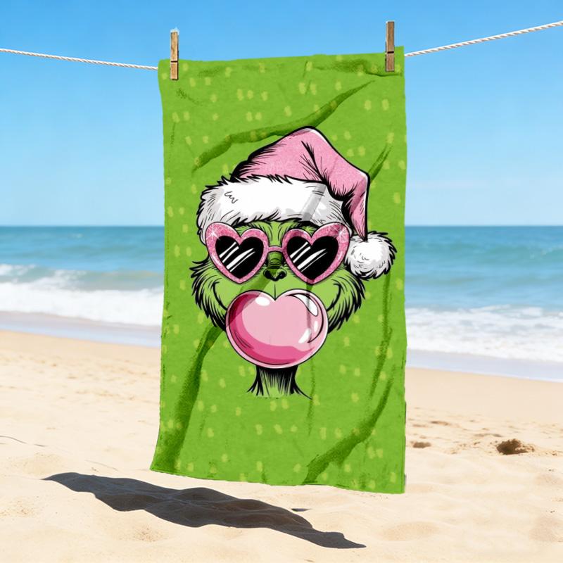 Grinch Christmas Stylish Digital Printing Beach Towel Quick Drying Absorbent Blanket For Beach Pool Gym Travel Christmas Gift C9211461