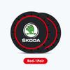 DECL5 Car Waterproof Anti Slip Water Cup Mat Auto Interior Accessories For Skoda Fabia 1 2 Octavia a7 RS Superb Rapid Yeti Karoq