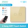 BSEED 1/2/3/4-клавишный сенсорный выключатель WIFI, стеклянный умный настенный выключатель света, сенсорный экран, подсветка, быстрая зарядка телефона, розетка USB C, серия E