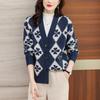 Sweater Cardigan for Women Wearing Short V-neck Loose and Thin Large Size Thickened Casual Knitted Outer Jacket for Women