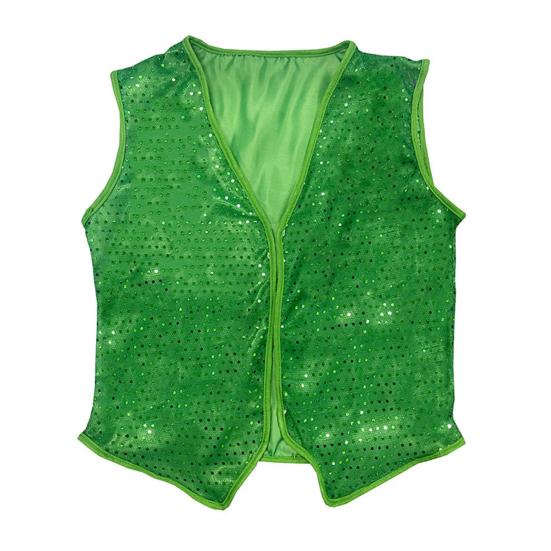 Irish St. Patricks Day Vest Sequin Waistcoat V Neck Sleeveless Unisex Party Holiday Performance Festival Wear Matching Shirts T-Shirts Vest