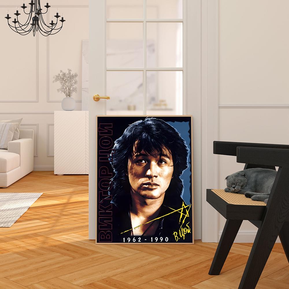 Виктор Цой Ретро Плакат Хорошее Качество Крафт Бумага Печать Винтаж Дом Комната Кафе Бар Искусство Декор Стены Эстетическая Живопись