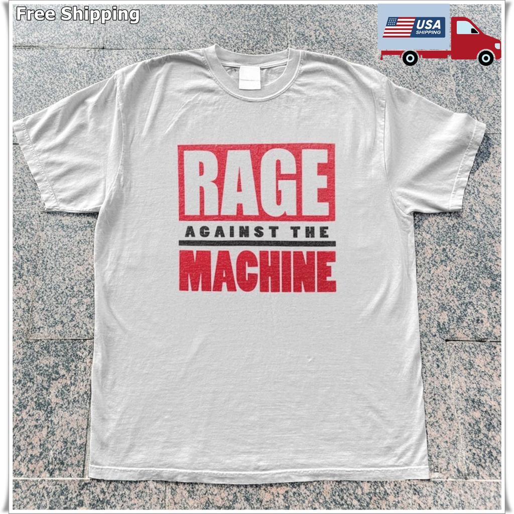 Футболка Rage Against The Machine с большим логотипом, унисекс, белая, хлопок, размеры S-5XL