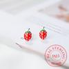 925 Sterling Silver Piercing Strawberry Cut Stud Earrings For Women Girls Wedding Party Gift Pendientes