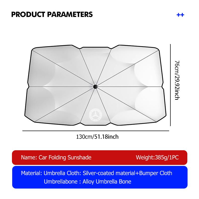 Car Sunshade Front Window Parasol Foldable Umbrella Windshield Sun Shade For Benz AMG W213 W124 W108 W126 Exclusive W204 W222 FRM7