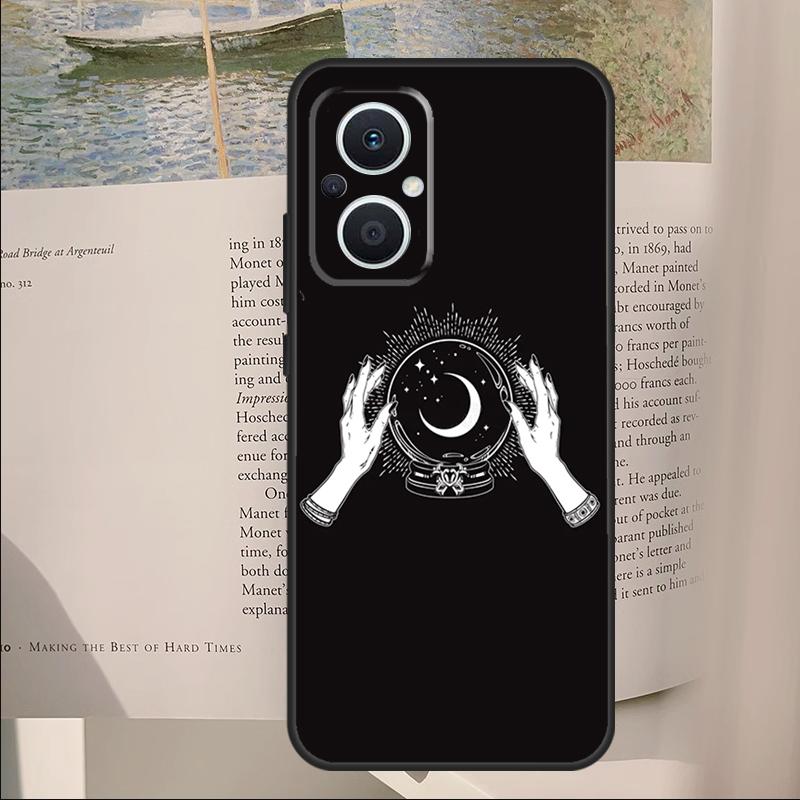 Гадание Луна Звезды Руки Искусство Чехол для OPPO Reno 11F 12F 13F 14F 10 11 12 13 14 Pro 7 8 Lite OPPO Find X6 X8 X9 Pro Чехол
