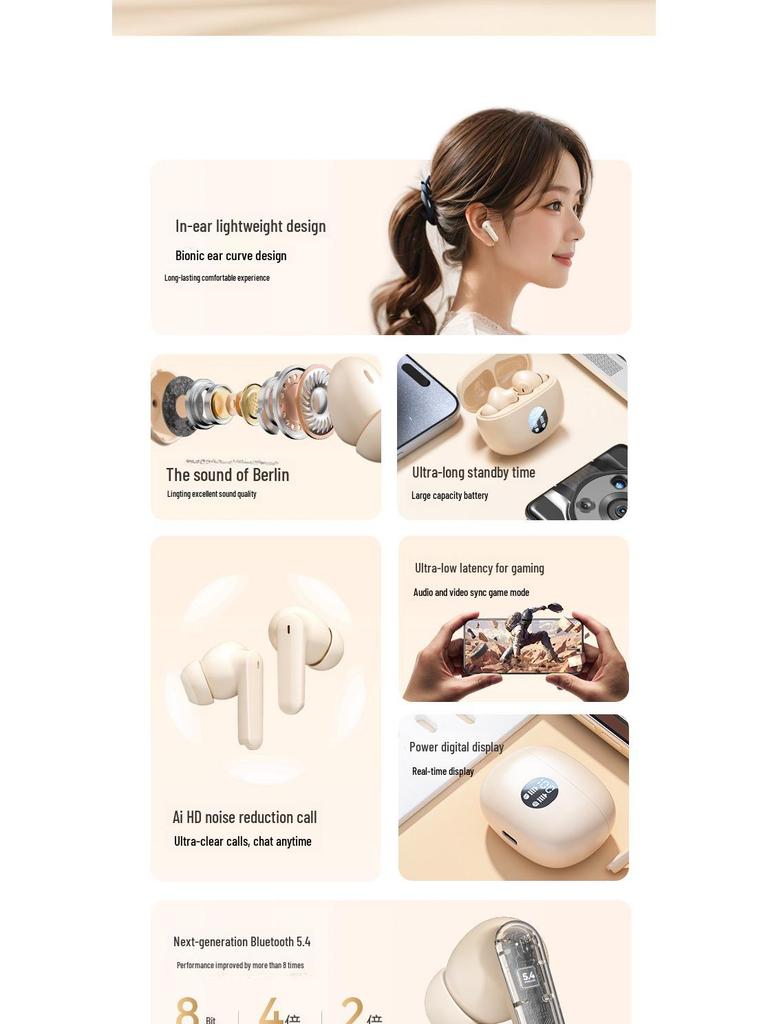 Беспроводная игровая гарнитура Bluetooth 895B S510 2024 года выпуска — высокое качество звука, низкая задержка, цифровой дисплей