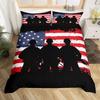 National Flag Soldier Three-Piece Quilt Cover Digital Printing Bedding Set Bed Cover