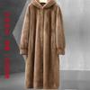 Hooded Plus Long Over the Knee Winter New Imitation Fur Mink Coat with Cotton Thickened Fur Coat