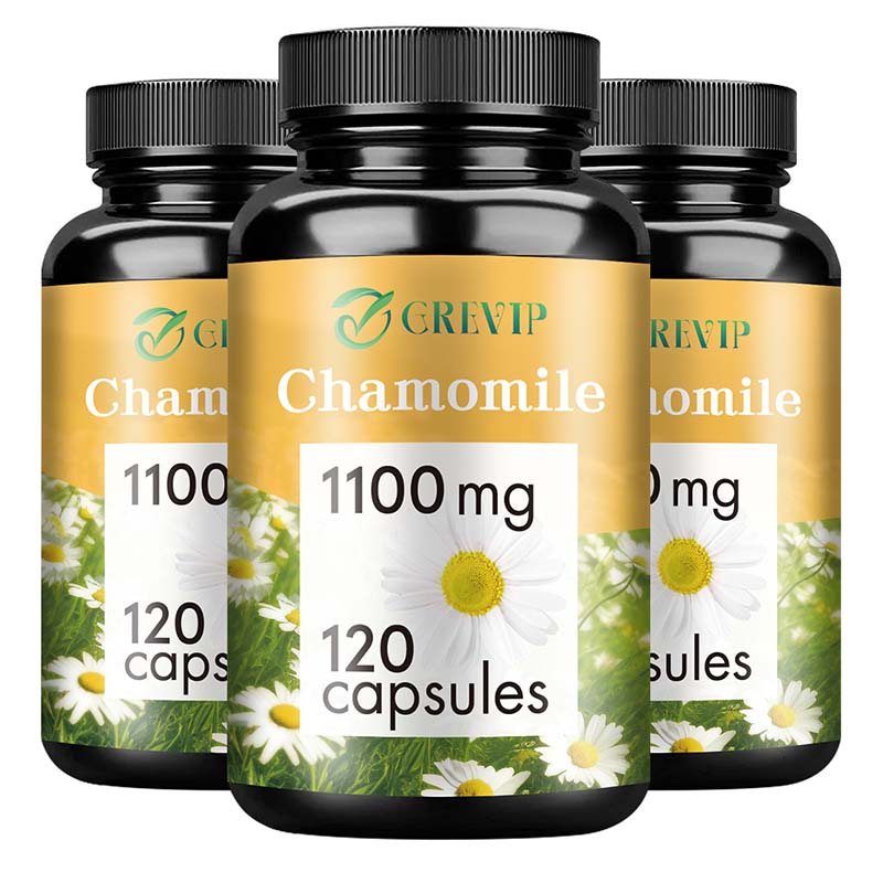 GREVIP - 1100 mg Chamomile High Concentration Extract Capsules - Sleep and Digestive Health