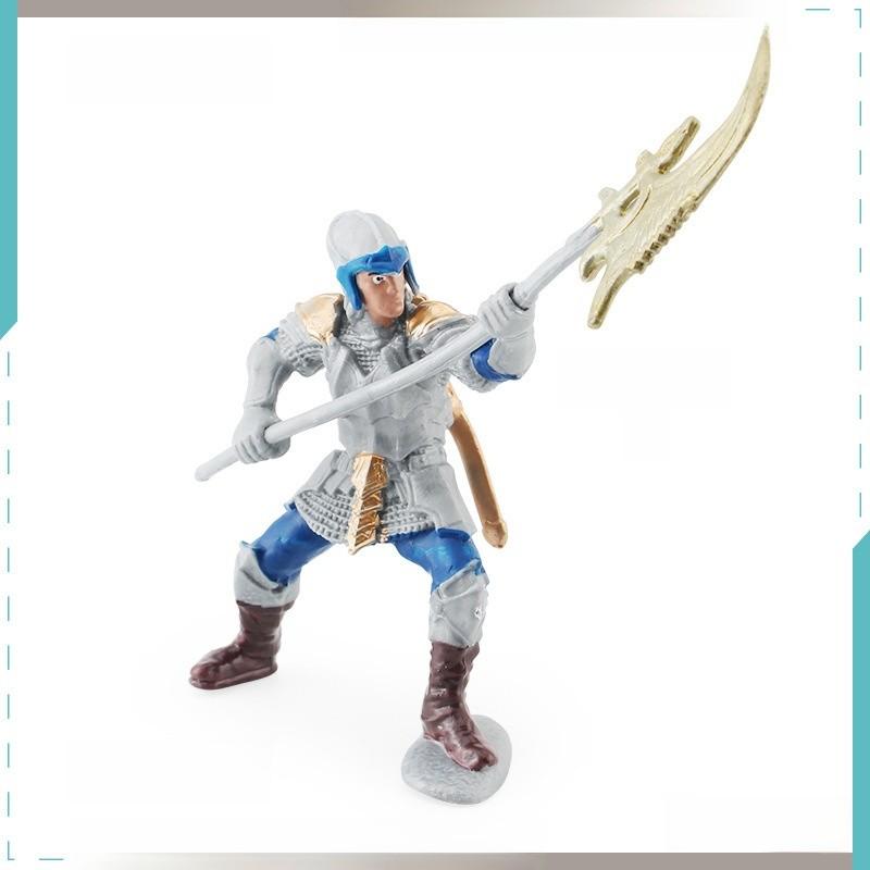 Изысканная статичная модель западного мифического рыцаря с детализированным оружием, идеально подходящая для демонстрации