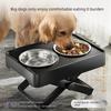 Регулируемая приподнятая двойная миска из нержавеющей стали для собак крупных пород