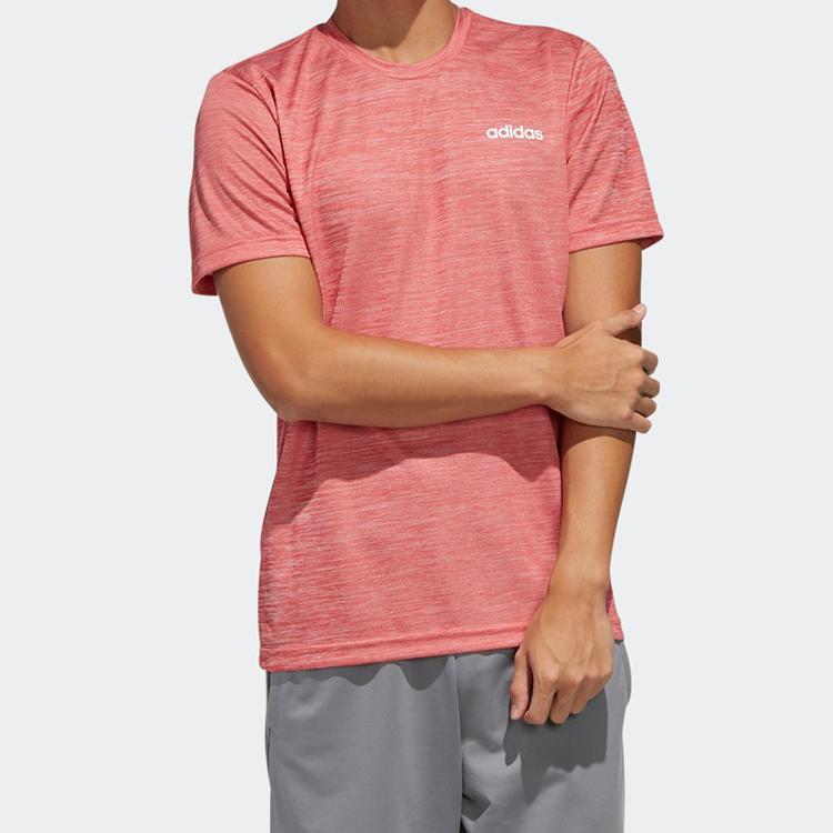 Adidas T Shirts Men's Pink Crew Neck Moderate Straight Fit FL0328