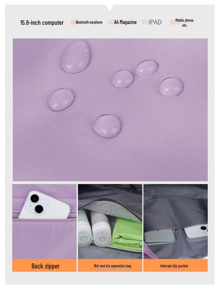Expandable Wet/Dry Separation Luggage Bag with Universal Wheels - Large Capacity & Splash-Proof for Business Trips & Fitness Travel
