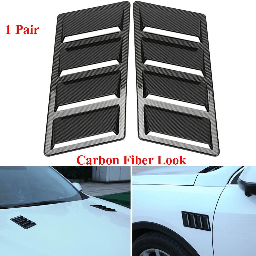 Car Hood Bonnet Vent Air Flow Intake Scoop Side Fender Decor Carbon Fiber Style