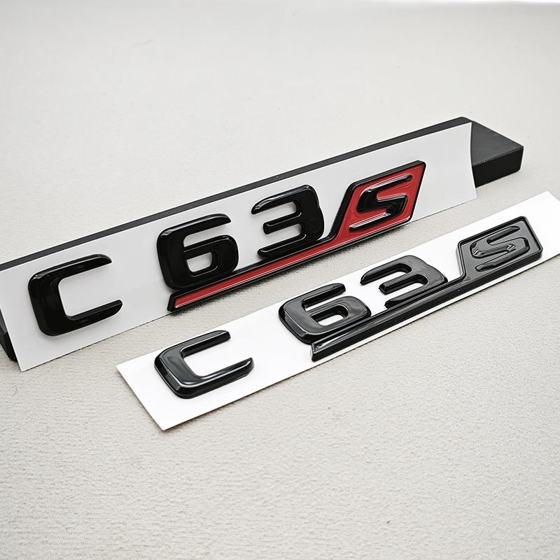 For Mercedes Benz AMG C63S Auto Tail Accessories New 3D ABS Car Styling Logo C63S Badge Sticker Rear Trunk Emblem Decals AV1