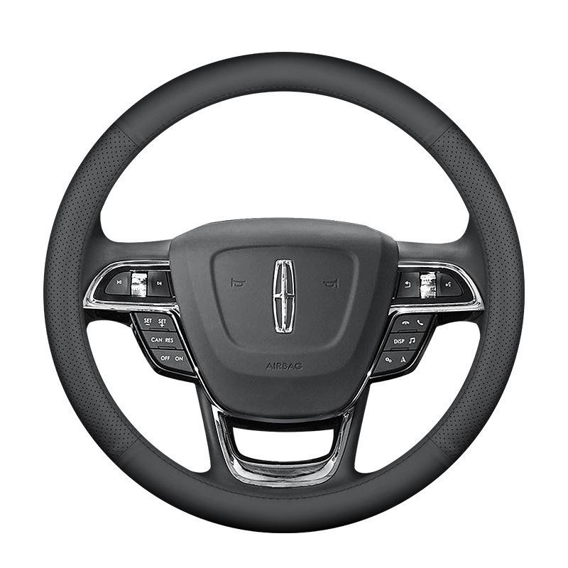 Премиальная кожаная оплетка руля для Lincoln MKC, MKZ, Aviator, MKX, Navigator