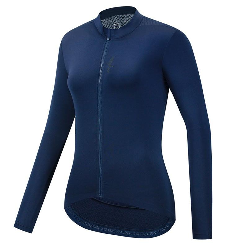 Womens Cycling Long Sleeve Jersey Breathable Moisture Wicking Performance Top Road Bike Riding