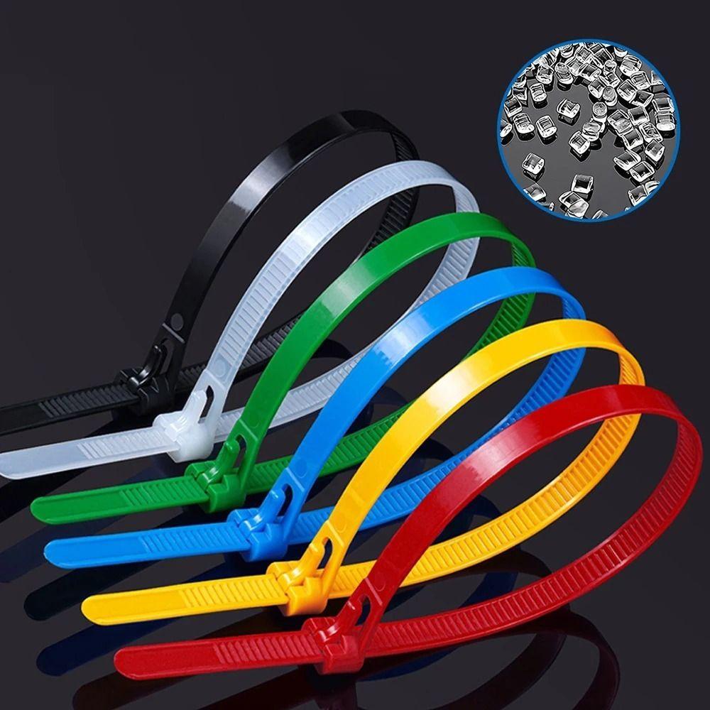 100pcs Reusable Cable Ties Random Colors Strapping Tape Household Goods Bundle Belt  Home
