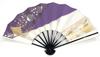 Рынок кимоно Асакуса: Танцевальный веер, Бело-пурпурный с узором из фольги, Черный лак, 9,5 дюймов [Сделано в Японии], Киотский стиль, Веер, Практика, Сцена