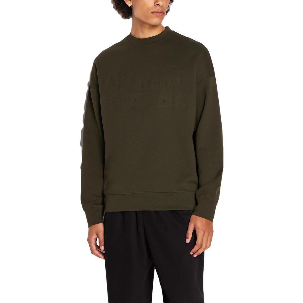 Armani Exchange embossed-lettering long-sleeved sweatshirt 6RZMAC-ZJMAZ-15BA