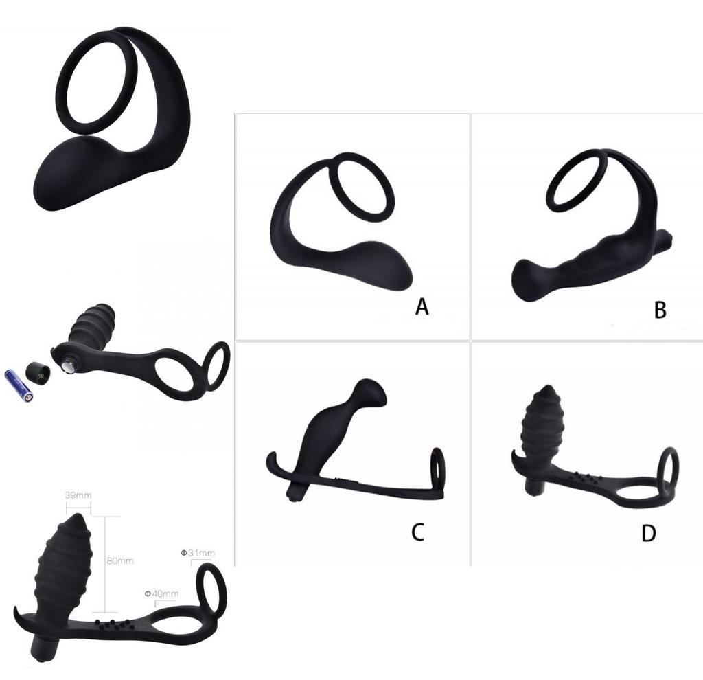 Prostate Male Vibrator Massage Anal Butt Plug Delay Ring Male Toy Sex